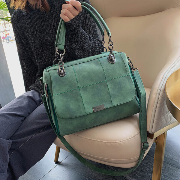 Matte Women  Scrub Female Shoulder Bags Large Capacity Matcha Green PU Leather Lady Totes Boston Bag for Travel Hand Bags - Image 5