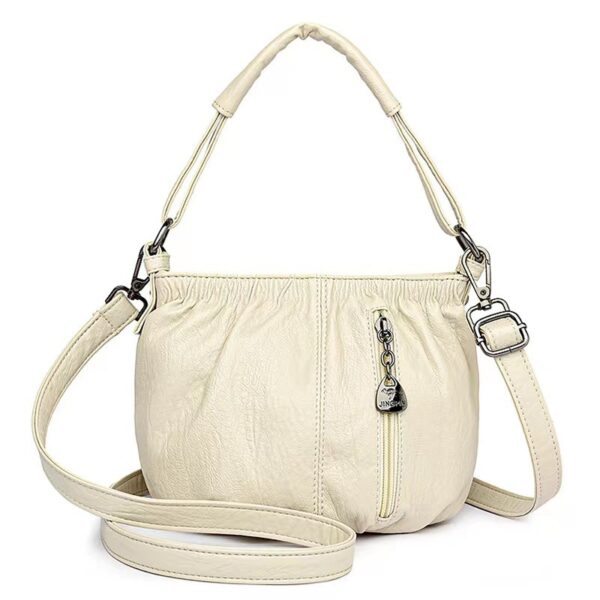 Retro Pleated Design Bucket Bag Fashion All-match Shoulder Messenger Bags For Women Handbag - Image 2